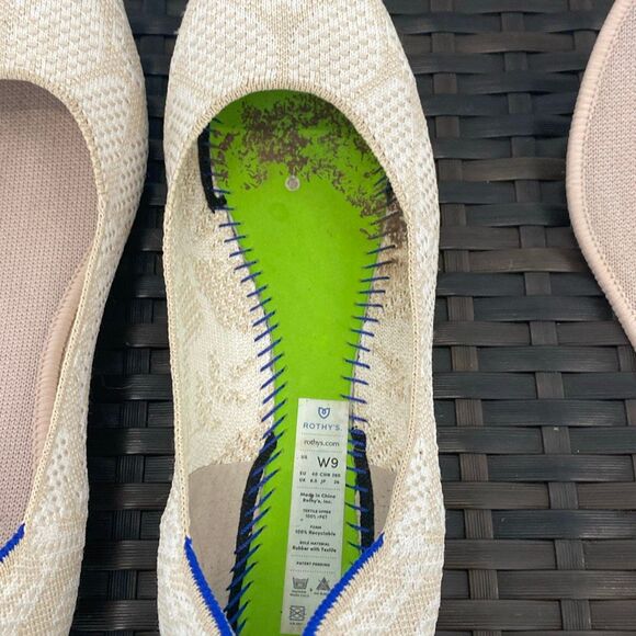 Rothy square toe Lily, knit pattern shoes, women’s size 9 - Picture 5 of 8